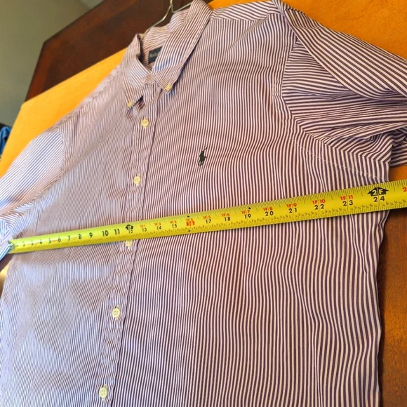 Blue Label Ralph Lauren Office Button Down Shirt in Purple and White XL - Picture 16 of 16